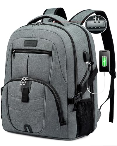 Best Waterproof Backpacks for College Students With Laptop Protection 5 LOVEVOOK 17 inch DarkGrey Travel Laptop Backpack with USB Charging Port, Anti-Theft, Waterproof, Large Computer Business Backpack for Men, College Students