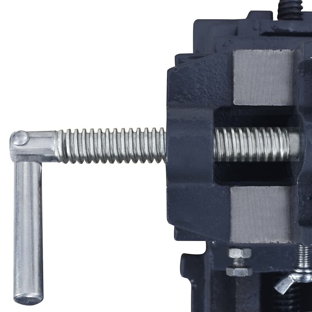 Tornillo de banco en cruz de 127 mm de hierro fundido con 130 mm de ancho de sujeción y ejes de 95 mm para taller, carpintería y metales, sujeción precisa y fijación
