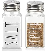 Farmhouse Salt And Pepper Shakers Set, Kitchen Decor,Clear Glass Salt And Pepper Shakers Set, Cut...