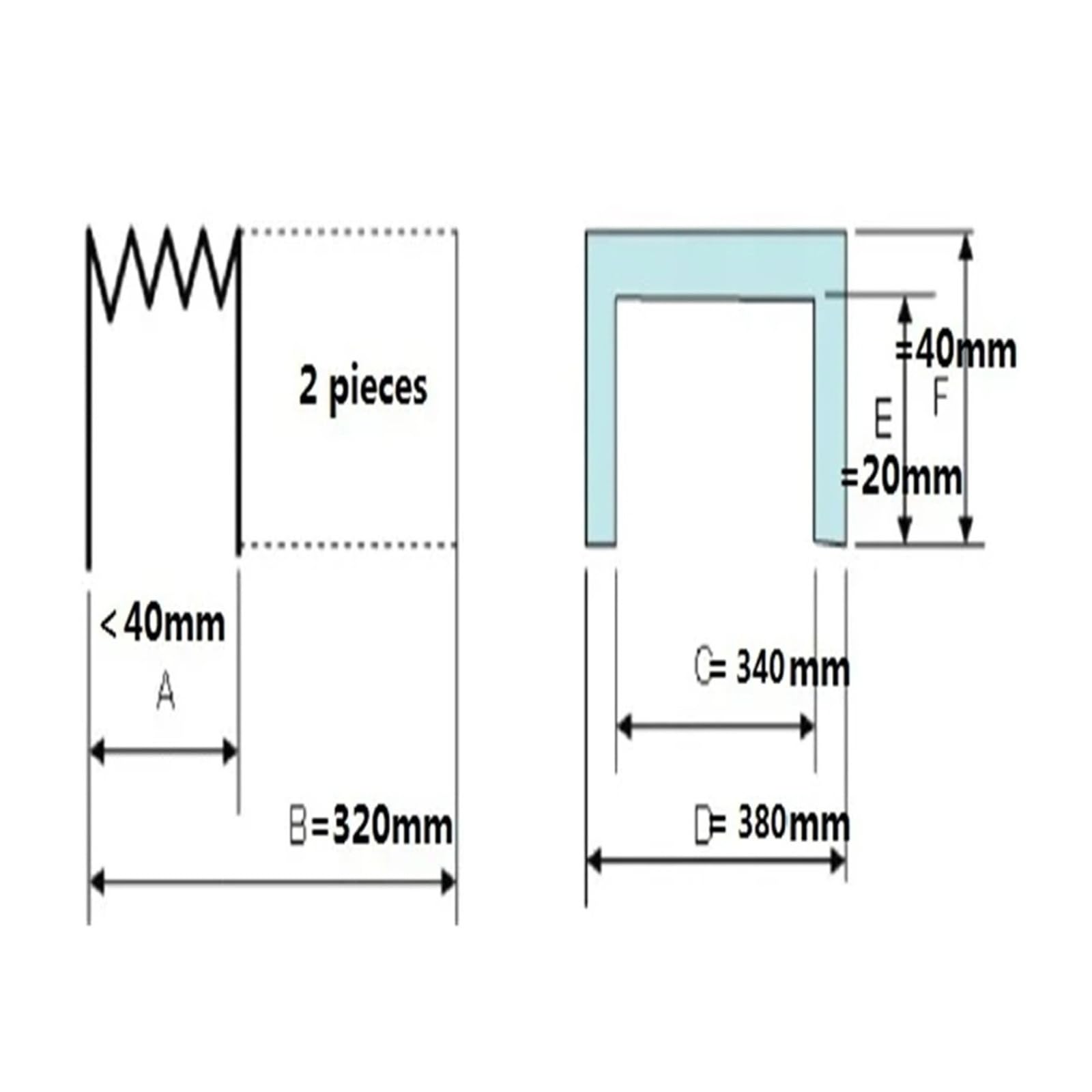Osłony przeciwpyłowe Osłony organów Miechy obrabiarek Wewnętrzne 340X20 X Lmax 320 mm