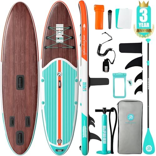 Niphean Inflatable Stand Up Paddle Board with Balanced Wing Design and SUP Accessories, Anti-Slip EVA Deck, 10’6’’ Inflatable Paddle Boards for Adults & Youth of All Skill Levels