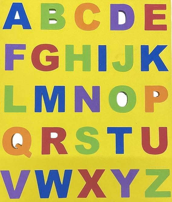 Image of ABC Alphabet Learning Board Puzzle for Kids | A-Z Educational Toy with Picture Flags | Preschool Letter Recognition Game | Montessori Learning Toy for Boys & Girls Age 3+ Years
