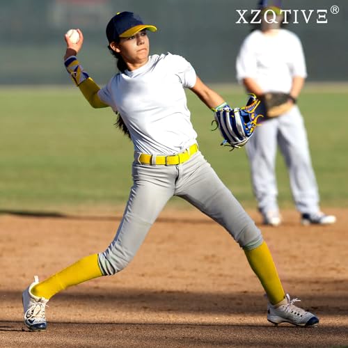 Image of XZQTIVE Baseball Softball Socks and Baseball Softball Belt Combo Set Knee-High Soccer Socks for Kids Youth Adult