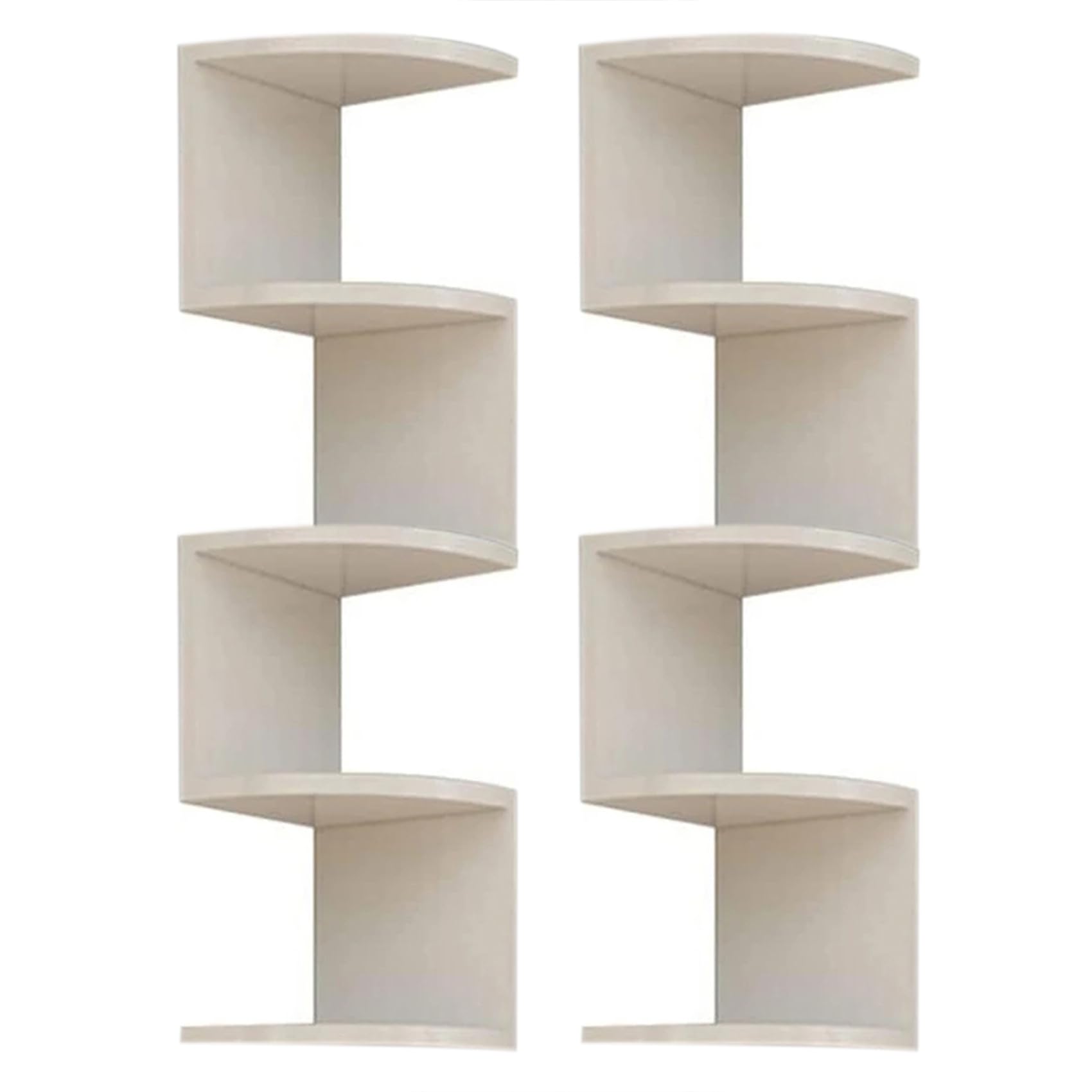 Vjsujehgy 2X Wall Mounted Corner Storage Rack Classic Wall Rack 5 Layers Semicircular Partitions B