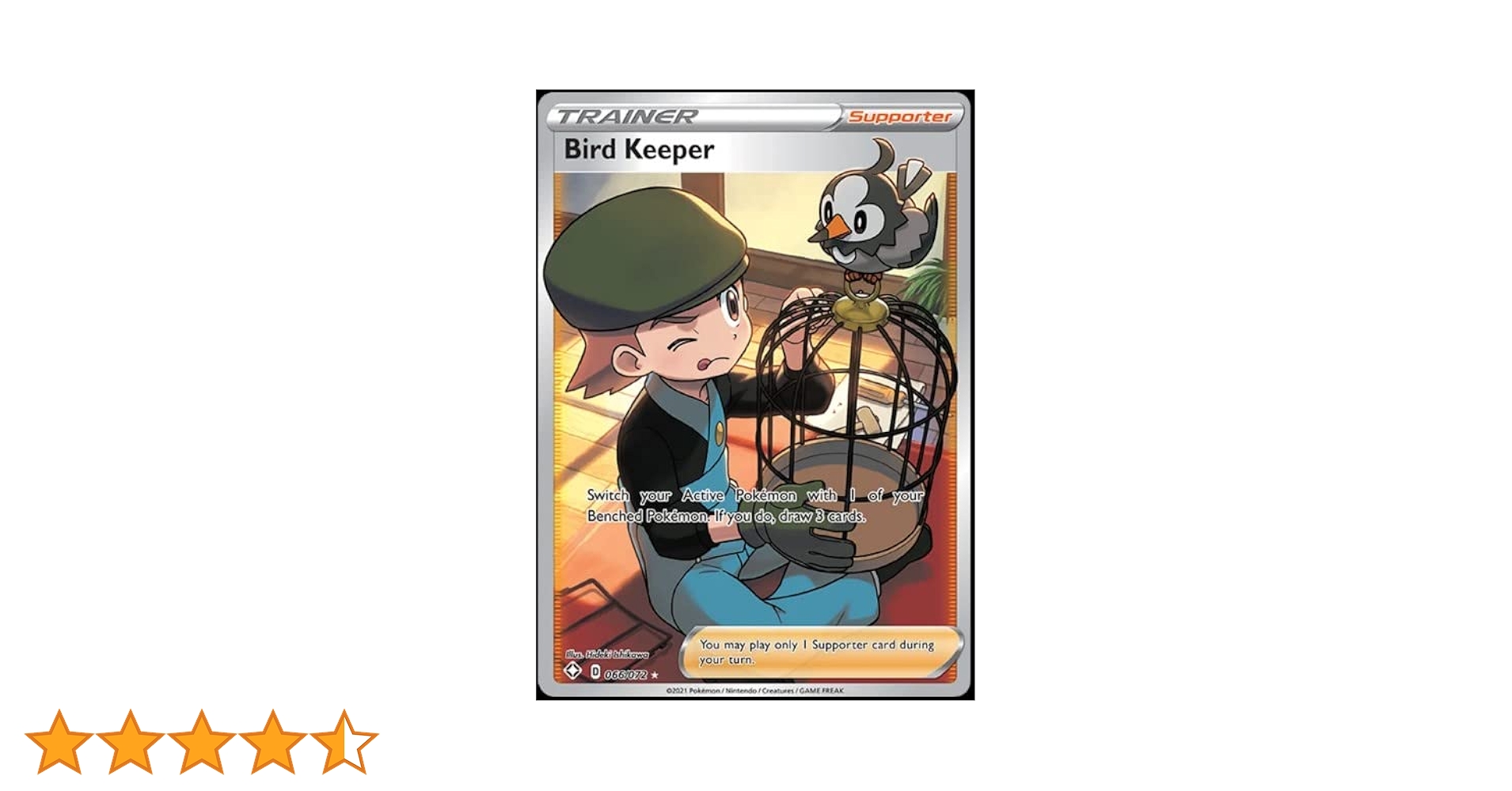 Amazon.com: Pokemon - Bird Keeper - 066/072 - Shining Fates