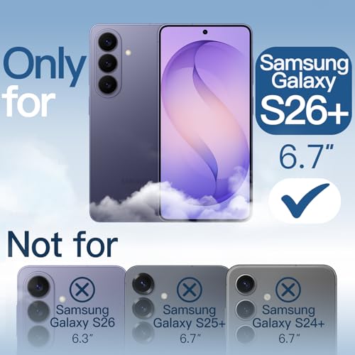 Image of JETech Cover Case for Samsung Galaxy S26 Plus, Camera Lens Full Protection, Non-Yellowing Shockproof Bumper Phone Cover, Anti-Scratch Hard PC Back (Cobalt Violet)