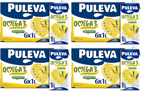 Puleva Omega 3 Original con Proessentia® brik 1L - Caja 6 litros (Paquete de 4)