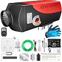 KESSER® Standheizung Diesel 8kW Dieselheizung 12V/24V mit Timer, LCD-Display & Fernbedienung | Schnelles Aufheizen | Lufterhitzer mit Schalldämpfer & Thermostat (Rot, 8KW)