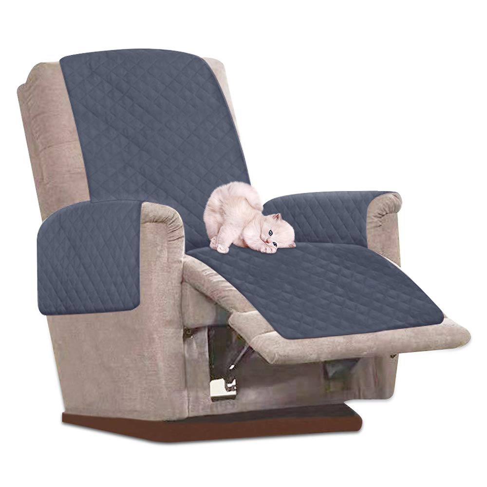 Funda de Sillón Relax Reclinable Impermeable Funda Cubre Sofá Universal Funda para Sillón de 1 Plaza Antimanchas y Antiarañazos (Gris)