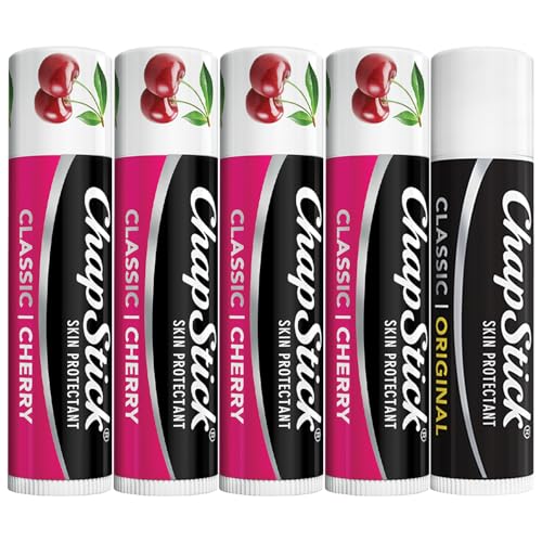 ChapStick Cherry Lip Balm 4-Pack + 1 Original ChapStick, Lip