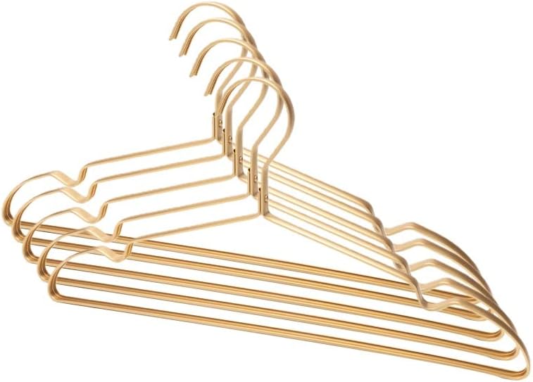 Matte Gold Hanger Aluminum Alloy Clothes Drying Rack Non-Slip Clothes Towel Wardrobe Storage Rack(D)