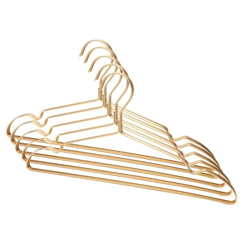 MOBYGKFY Matte Gold Hanger Aluminum Alloy Clothes Drying Rack Non-slip Clothes Towel Wardrobe Storage Rack(D)