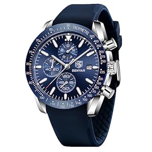 BENYAR Uhren Herren Analog Quarz Chronograph Herrenuhren 30M Wasserdicht Leuchtende Datum Armbanduhr Lässig Business Designer Uhren Klassische Elegantes Geschenk Designer