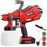 SILVEL Cordless Paint Sprayer, 20V 150W Electric Paint Gun, Handheld HVLP Spray Paint Gun, with 3 Co