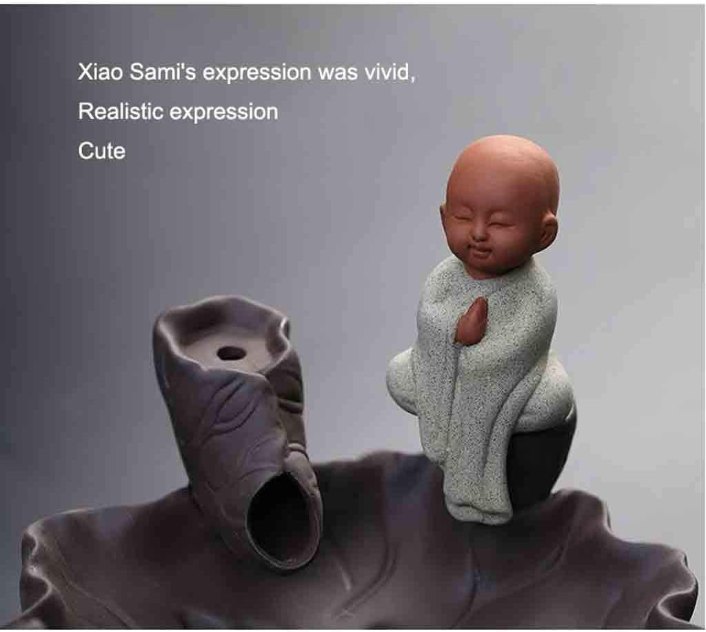 YYDS Incense Burner Backflow Incense Burner Monk Handmade Ceramic Incense Holder Home Decoration Tea Ceremony Table Decoration 6.1 × 6.1 × 4.56 Inch Incense Holders