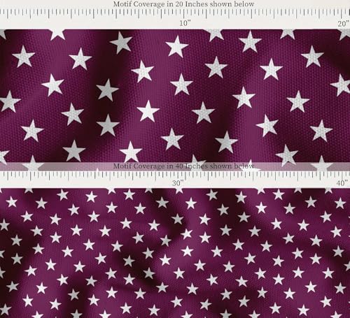 Image of Soimoi Pink Cotton Canvas Fabric Stars Star Decor Fabric Printed Meter 58 Inch Wide
