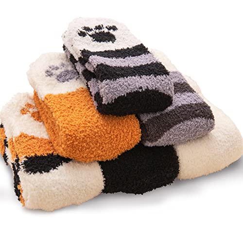 WuikerDuo 6 pares Calcetines para Casa Esponjosos,Calcetines Mujer Termicos Invierno Para Mujeres Y Niñas,Calcetines Suaves Y Esponjosos para Dormir el Hogar Cover