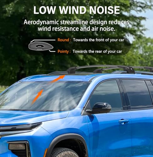 Image of 330lbs Lockable Roof Rack Cross Bars Compatible with Chevrolet Chevy Traverse 2022 2023 2024 2025 2026, Aluminum Roof Rails Crossbar for Rooftop Cargo Luggage Kayak Canoe Snowboard Rack