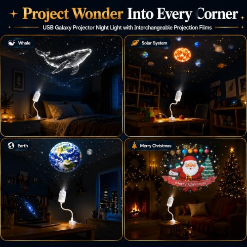 KYLECAIT Galaxy Projector Night Light, 2-in-1 Star Projector with 13 Films - image 6