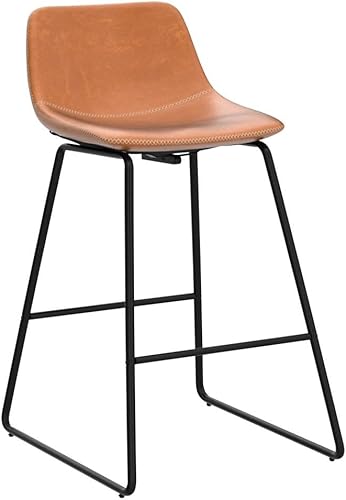 Miniatura 45 de HeuGah Juego de 4 taburetes de bar de piel sintética, sillas de bar de 26 pulgadas con respaldo, taburete de mostrador moderno para isla de cocina