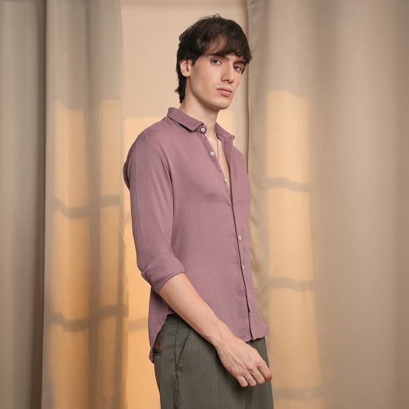 Image of CAHOOT Men's Solid Utility Shirt | Casual Wear | Spread Collar | Long Sleeve | Button Closure | Shirt Crafted with Comfort Fit for Everyday Wear