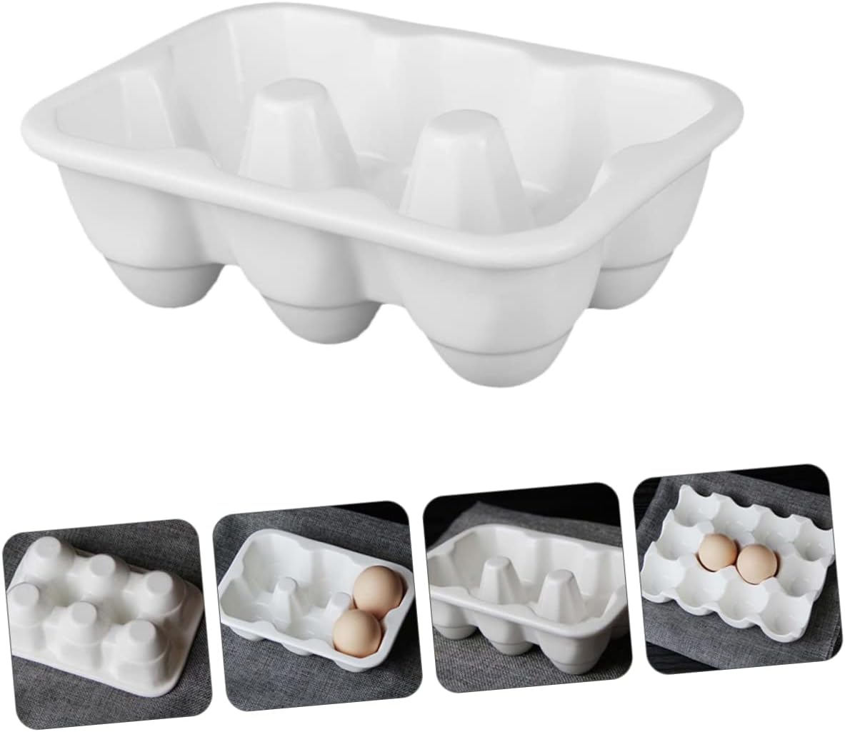 Creative Ceramic Compartment Egg Storage Container for Refrigerator Stylish Kitchen Organizer Safe and Easy to Clean Porcelain Egg Holder for Fresh Egg Storage