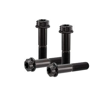 Pack of 4 Titanium Torx Bolts M10x25 30 35 40 45 50 55 70mm, Pitch 1.25mm, Brake Caliper Bolts Dual Drive Flange Head Screw for Motorcycle Refitted Race Spec