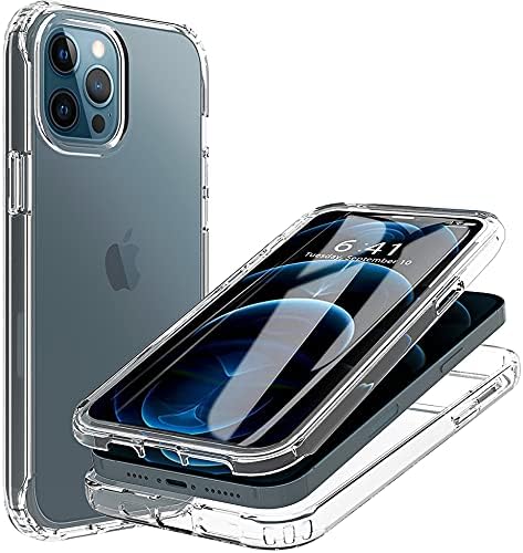Amazon Com Qaaa Clear Case Compatible With Iphone 12 Pro Max 6 7 Inch With Built In Screen Protector Full Body 360 Degree Slim Fit Hard Pc Soft Tpu Durable Strong Clear Tpu Bumper Phone Case