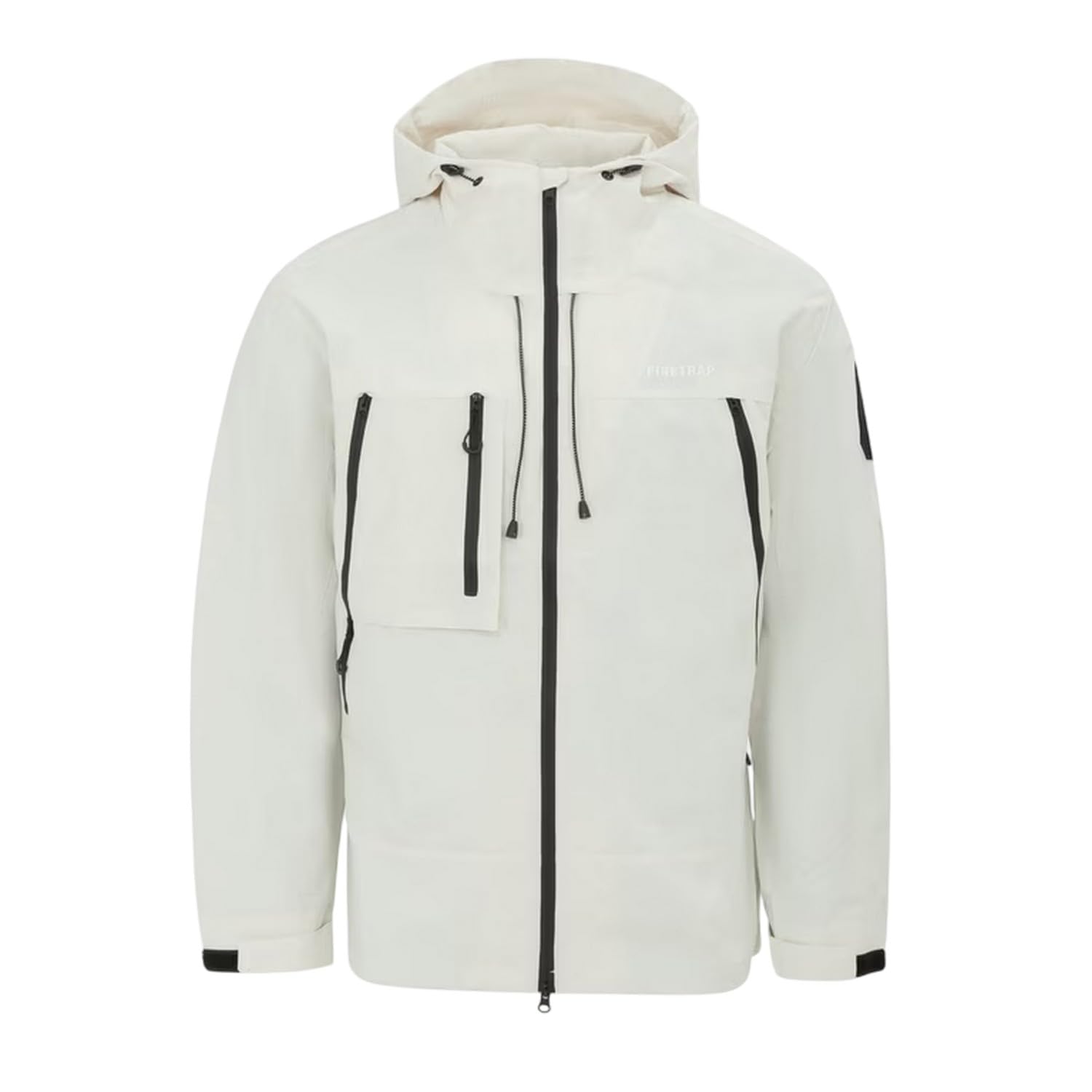Firetrap Men's White Windproof Hooded Long Sleeve Windbreaker in Size XS, Sports Direct