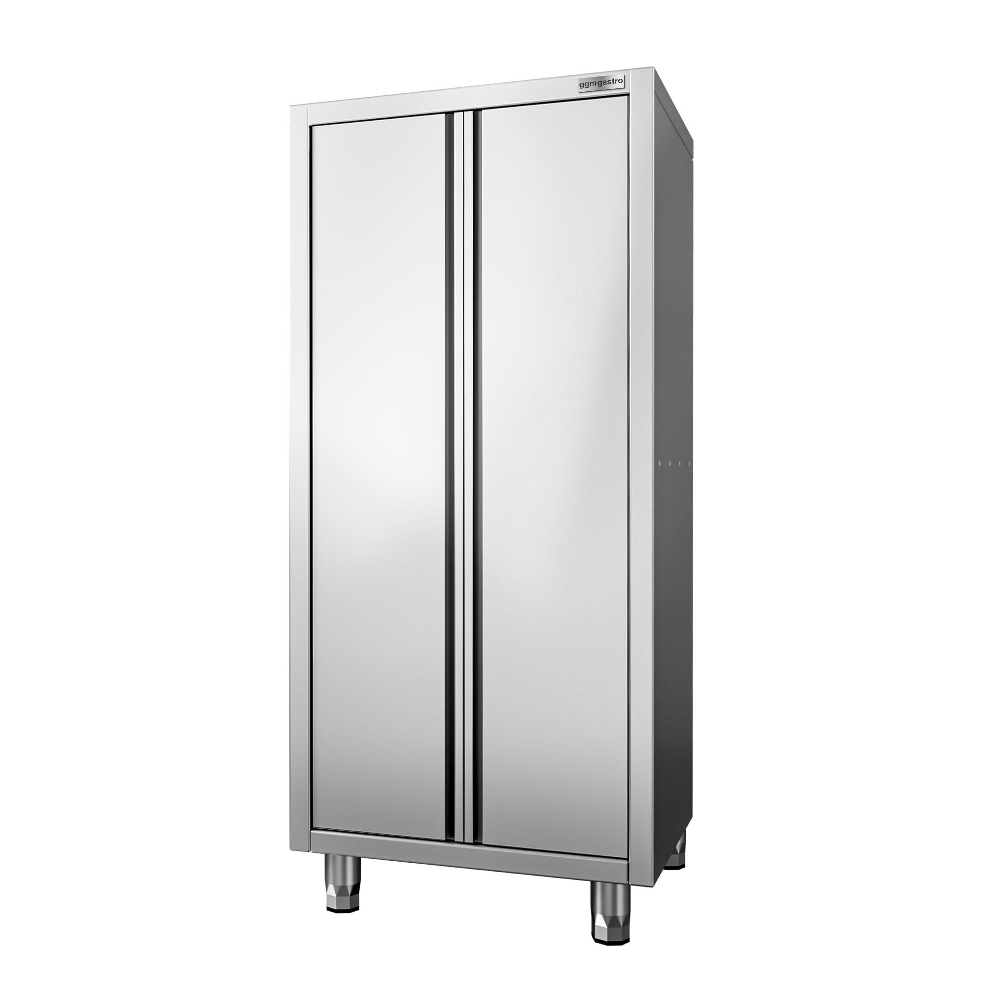 GGM Gastro Geschirrschrank 800x700x1800mm mit 2 Flügeltüren | Robuste Edelstahlkonstruktion, verschweißte Qualität, leichte Reinigung, höhenverstellbar, ideal für den Gastro-Alltag