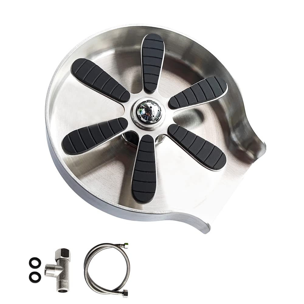 HAPHID Glass Rinser for Kitchen Sink /Faucet Glass Rinser, Stainless Bottle Washer Cup Cleaner for Kitchen Sink Glass Rinser Cleaner Attachment Accessory for Kitchen/Bar Sink