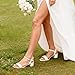 DREAM PAIRS Women's Low Heels for Women Classic Open Toe Ankle Strap Block Chunky Heel Sandals Holiday Party Wedding Dress Pumps Shoes,Size 7.5,White-Pu-1,SDHS2301W-1