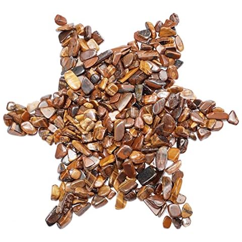 gemshan 0.92 lb Natural Tigers Eye Quartz Tumbled Chips Bulk - Irregular Small Tumbled Healing Gemstone, No Holes, Mini Crushed Stone Crystal Chips Cover