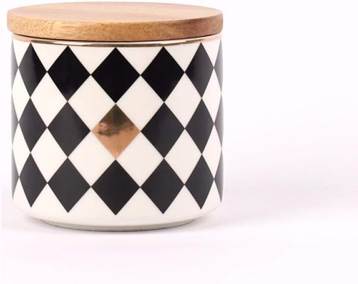 COCOCO Ceramic storage bottle cosmetic storage jar storage box black and white container-100x100mm