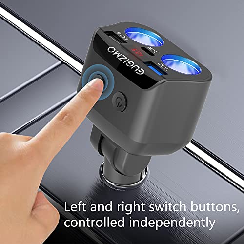 200W Cigarette Lighter Splitter Car, Dual Qc3.0 &Type-C 20W Pd Fast Usb C Car Charger, 2-Socket Cigarette Lighter Adapter, 12V/24V Car Splitter Adapter For Phone, Ipad, Gps, Dash Cam #TOP4