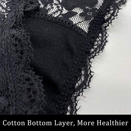 Image of Lace G String Thongs For Women Pack 10 Size X-Small to 3X-Large | Ultra soft lightweight lace fabric,Delicate floral sheer lace detailing,Invisible under tight dresses & jeans,