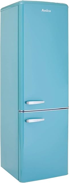 Amica FKR29653DEB 55 Centimeter Duck Egg Blue 60/40 Retro Freestanding Fridge Freezer