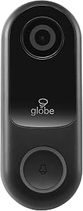 Wi-Fi Smart Video Doorbell, Hardwired, No Hub Required, IP54 Rated, 1080p, Motion Detection, 2-Way Voice, Night Vision, Black (50137)
