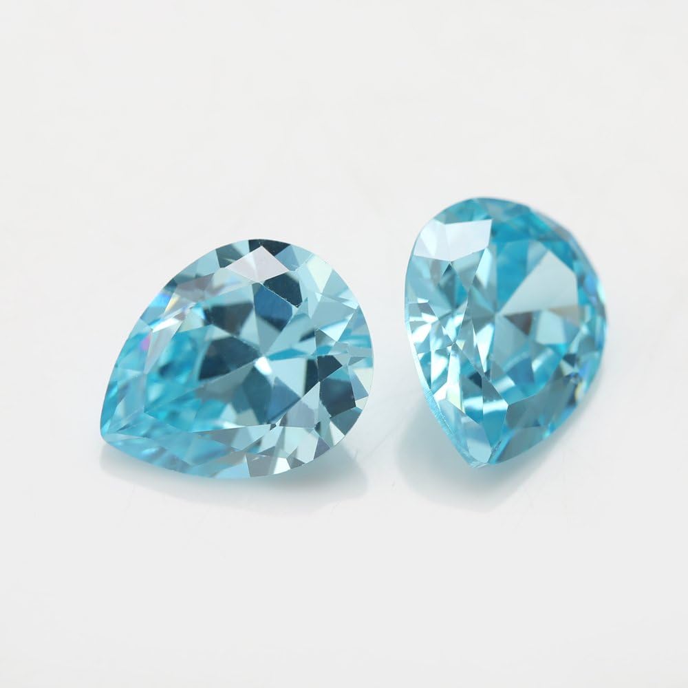 15 Pcs Pear Cut Loose Cubic Zirconia Stones - Synthetic Gemstones for Jewelry Making