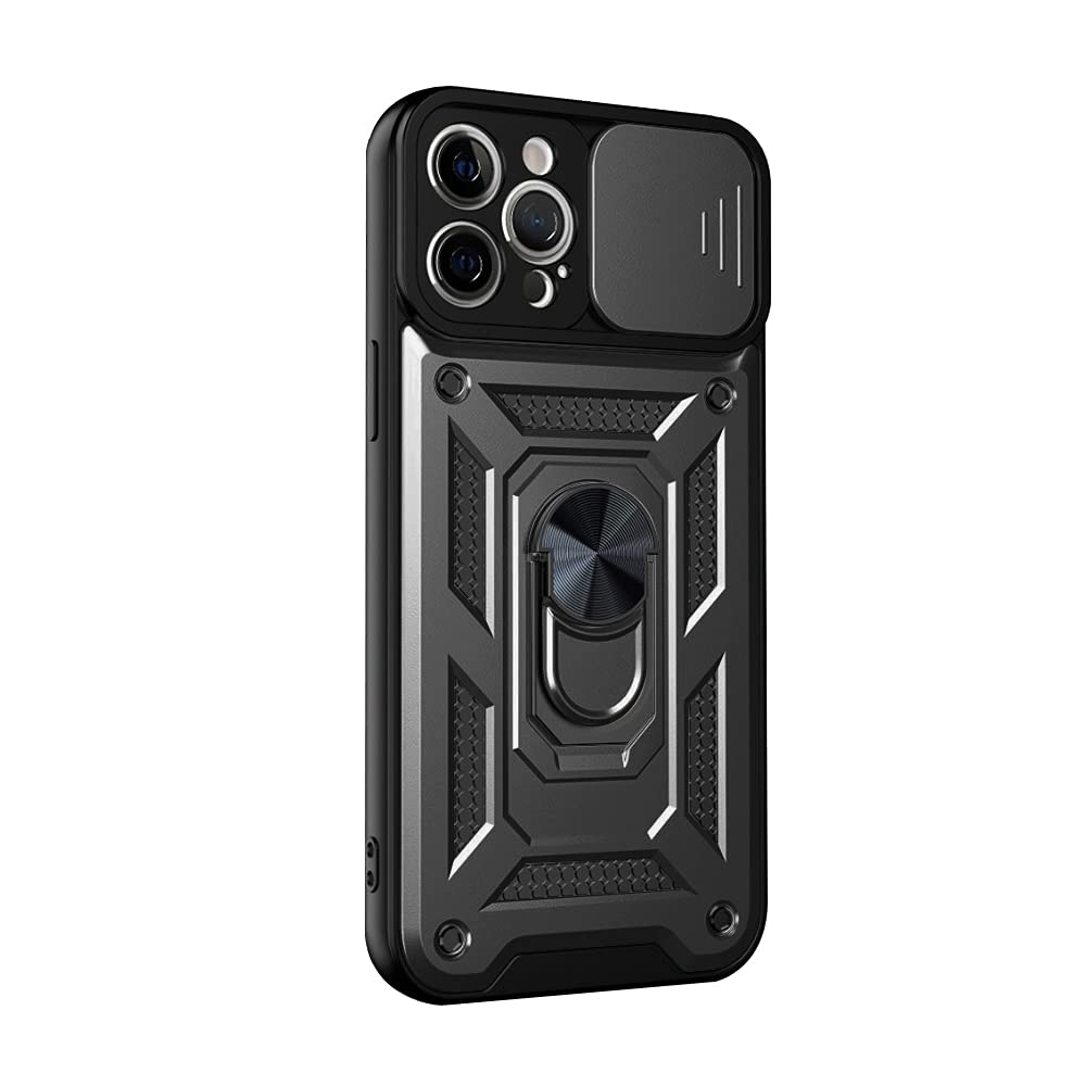 Custodia IPhone 12 Pro Max Con Protezione Fotocamera: Grado Militare Antiurdo, Supporto Ad Anello Girevole E Pellicola HD Inclusa - 2