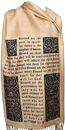 Universal Zone Christian Bible Verse Scarf (Psalm 23 and The Beatitudes)