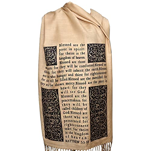 Universal Zone Christian Bible Verse Scarf (Psalm 23 And The Beatitudes) #TOP2