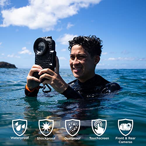 Aquatech Axisgo Iphone 12 Waterproof Phone Housing For Underwater Action Photography Snorkeling Surfing Travel Case - Deep Black Bundle #TOP6