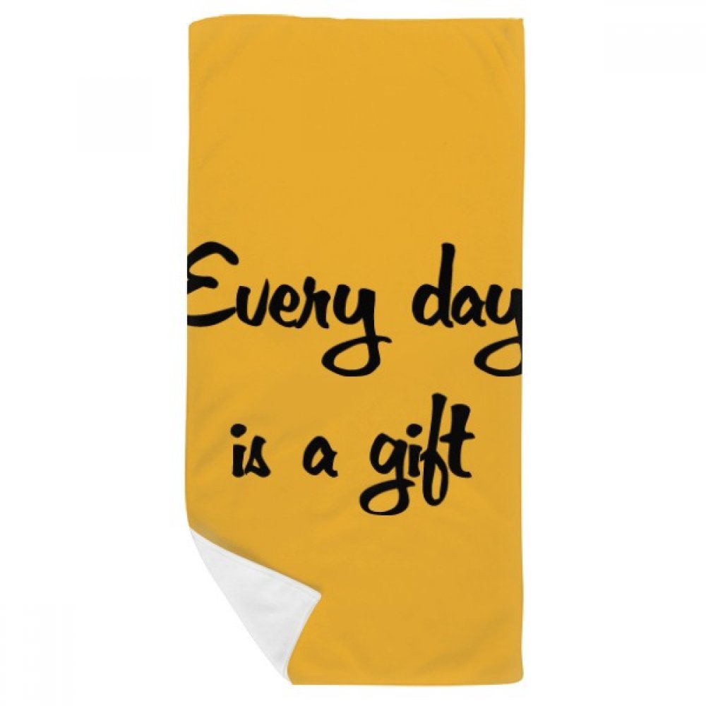 Serviette de bain citation inspirational chaque jour est un cadeau douche 35x70