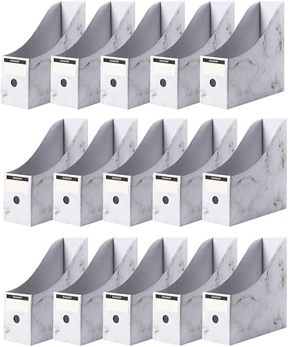 Organizador plegable para archivos de escritorio, caja de almacenamiento de revistas, de cartón, estante de documentos con etiquetas en blanco para