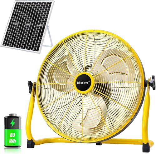 blessny 18' Large Solar Rechargeable Floor Fan for Home Gazebo Greenhouse