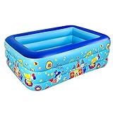 Tamaños Razonables Piscinas Hinchables: 180 × 140 × 60 cm (largo-ancho-alto), con capacidad para 3-5 personas. Vale la pena mencionar que el airbag independiente de tres capas está equipado con válvulas de inflado y desinflado independientes de inflado por separado. ¡puede ajustar la altura de la * piscina * según sus necesidades!