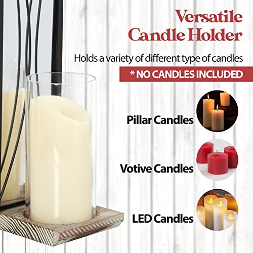 J Jackcube Design Wall Candle Holder Sconces Set Of 2 Hanging Floating Metal And Acrylic Mirror Wall Mounted Pillar Candleholders Décor With Glass Inserts, For Living, Dining Room, Fireplace - Mk677A #TOP4