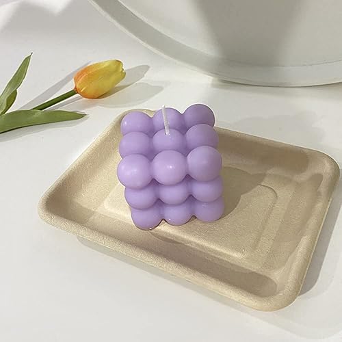 Miniatura 7 de Paquete de 2 velas de burbujas  Velas perfumadas de soja en cubos sin humo, velas estéticas para decoración del hogar, uso doméstico y regalo