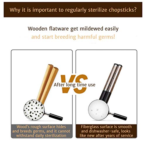 Goldage 5 paar eetstokjes van glasvezel, vaatwasmachinebestendig (Japans minimalisme - drijvend bloemen) - Image 6